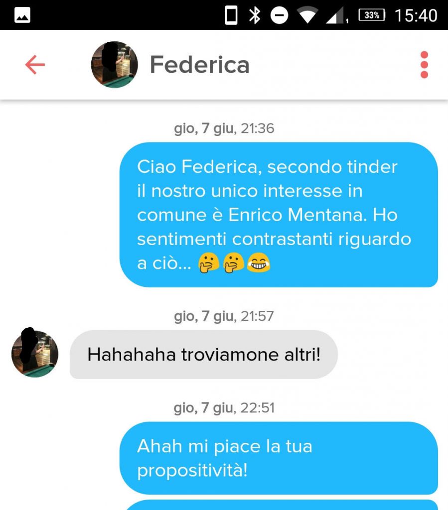 Federica Tinder Mentana