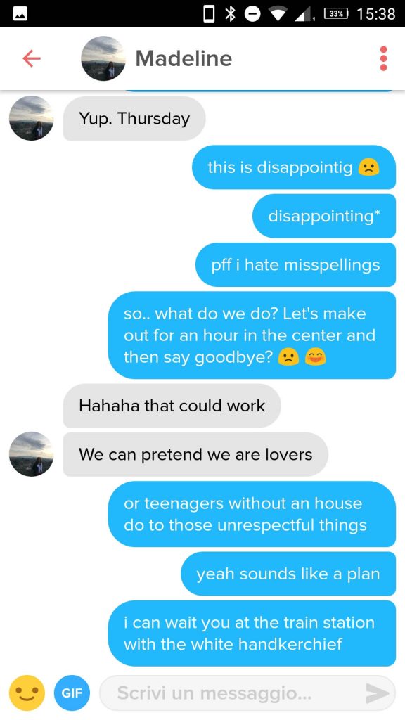 madeline tinder pickup line