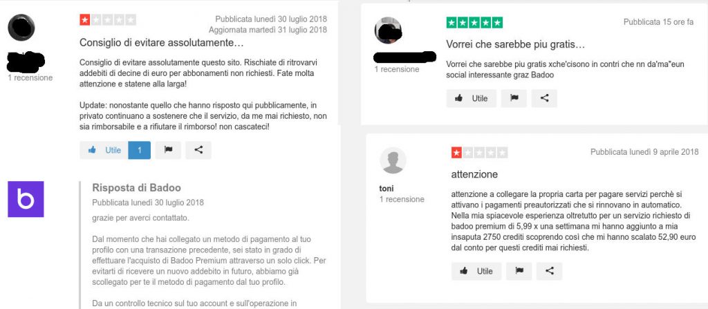 recensioni badoo trustpilot